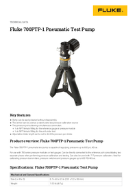 Thumbnail of document Data Sheet - 700PTP-1 Pneumatic Test Pump